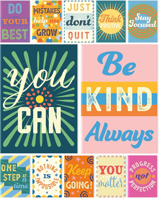 S&O Motivational Mini Notebooks Bulk Set w/12 Unique Messages, Inspirational Notebooks for Kids, tiny pocket journals Collection for Children, small Diaries Pack writing pads, 44 pages, 3.5” x 5”