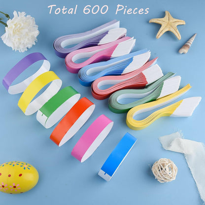 MIAHART Paper Wristbands for Events - 300 Pcs Gold Waterproof Party Arm Bands for Lightweight Concert Use