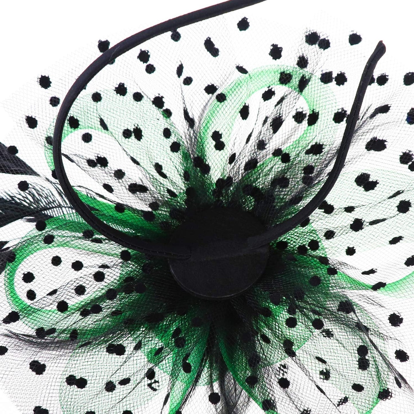DRESHOW Fascinators Hat Flower Mesh Ribbons Feathers on a Headband and a Clip Tea Party Headwear for Girls and Women - Colors A
