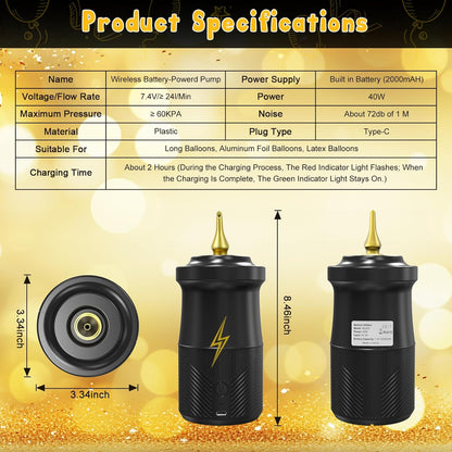 Ball Pump Balloon Pumps Electric, Balloon Pump Portable Long Animal Balloon Pump, Electric Blower Machine Inflator Basketball Pump 260 Balloon Pump for Party/Wedding/Birthday Decorations