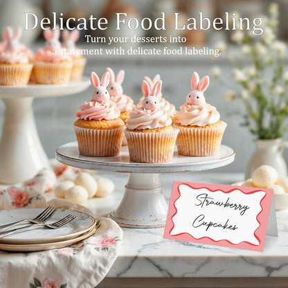 Mermaid Place Cards for Table Setting, 2 x 3.5" Escort Cards, 25 Under The Sea Tent Cards Food Label for Dinner Party, Wedding, Bridal Shower, Baby Shower, Birthday Party Supplies
