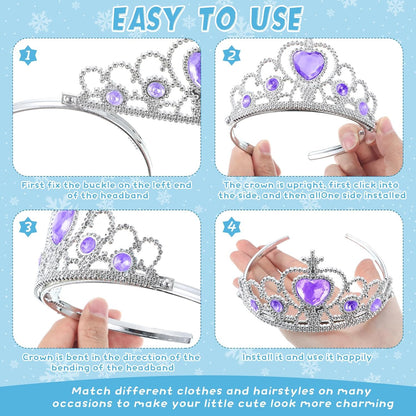48 Pcs Tiara Crown Set Princess Dress up Costume Party Favor Girls Plastic Crown Birthday Supplies Cosplay Accessory