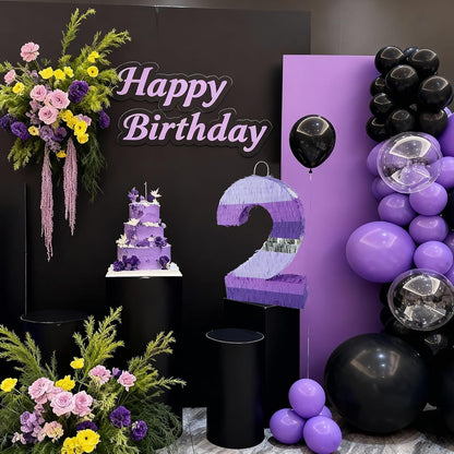PCFING 20 Inch Number 1 Piñata Purple Silver with 30 Inch Piñata Stick Blindfold Confetti for Boy Girl Kids Birthday Party Decorations, Anniversary Celebration, Fiesta