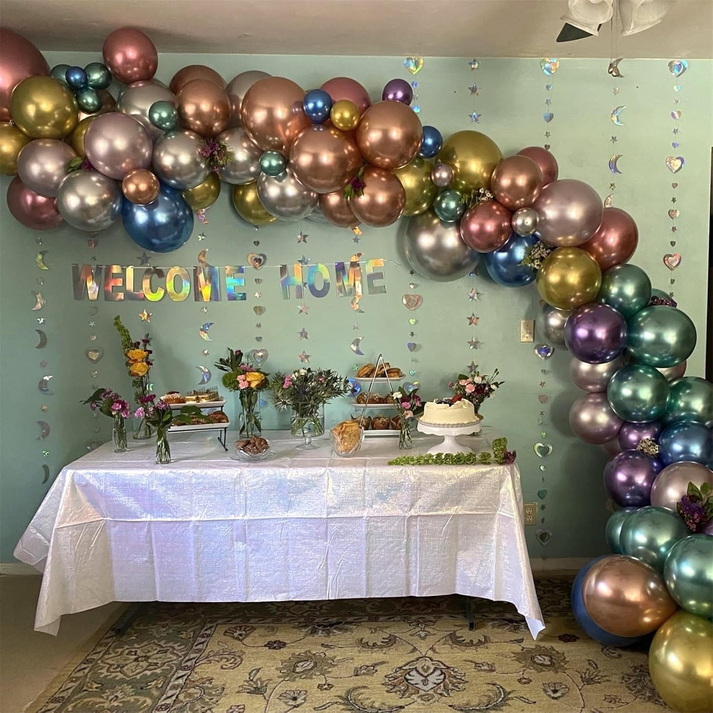 Sage Green and Dusty Pink Balloons, Retro Pink Muted Green White Gold Baby in Bloom Balloons for Girls Women Floral Fairy Wildflower Camping Birthday Woodland Baby Shower Garden Tea Party Decorations