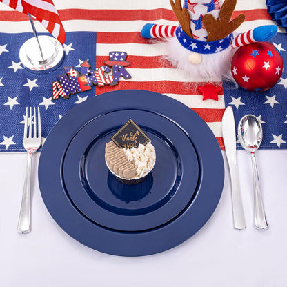 FLOWERCAT 60PCS White Plastic Plates - Heavy Duty White Disposable Plates for Mother's Day/Birthday Party/Wedding -serve for 30 guests Include 30PCS 10.25" & 30PCS 7.5" Plates for Party