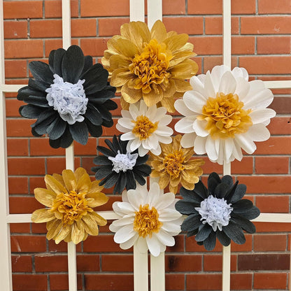 Crepe Paper Flower for Wall Decor Girls Birthday Party Backdrop Baby Shower Nursery Room Decoration Pack of 9 (Pastel)