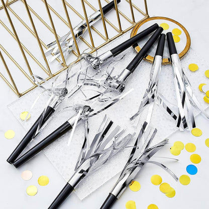 Skylety 48 Pcs Noise Makers Glitter Noise Makers Metallic Fringed Party Blowers Noisemakers Horns for Adults Birthday Graduation Sporting Events 2026 New Years Party Favor Supplies (Gold)