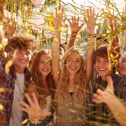 16 Pack Streamers Poppers Party Poppers Hand Throw Streamers for Birthday Wedding Graduation Engagement Retirement Party Supplies (Gold)