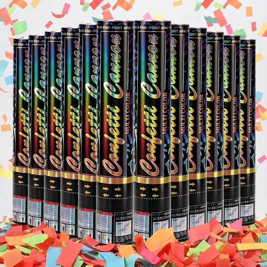 Confetti Poppers Orange Confetti Cannon 12 Pack Party Poppers Biodegradable12 inch Wedding Party Confetti Bulk Streamer Confetti Cannon Launches up to15-25ft for Christmas Birthday Graduation New Year