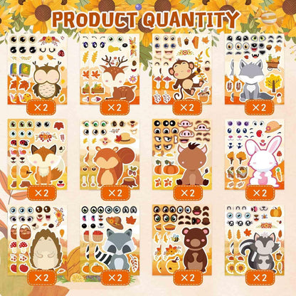 24 Sheets Make a Face Stickers for Kids Toddlers, Make Your Own Animal Mix and Match Sticker Sheets with Sea Animals Horses Dinosaurs Unicorns for Kids Crafts Party Favors Goodie Bags Stuffers