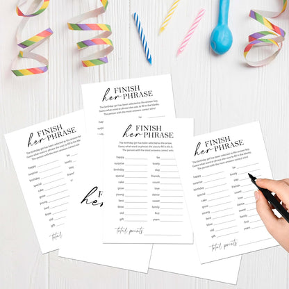 Birthday Party Games Card for Adults, 30 Pcs Ice Breaker Game Cards for Girl Bday Celebrations Decorations Supplies Favors - B01