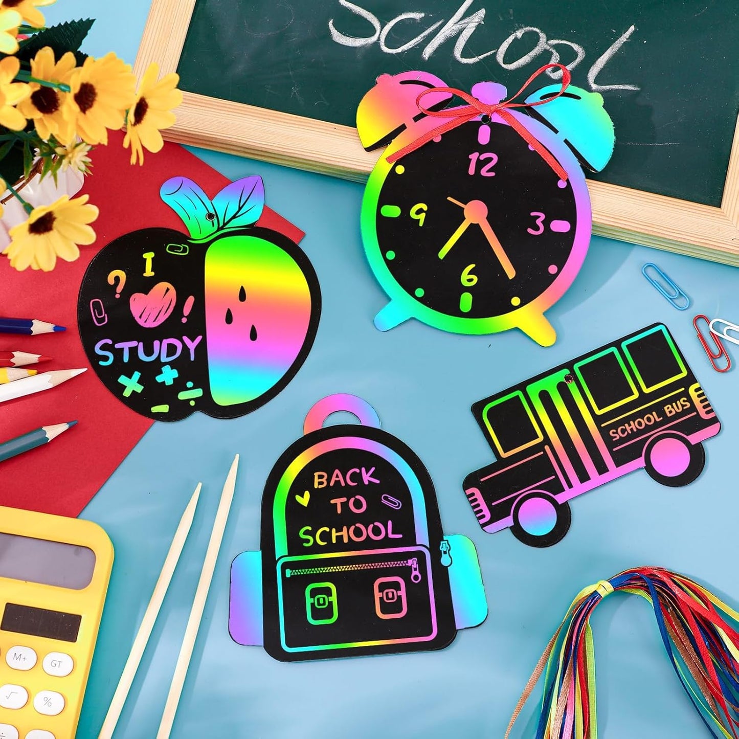 JULMELON 36 PCS Ocean Crafts, Rainbow Scratch Art Under The Sea Party Favors DIY Magic Color Summer Ocean Animals Scratch Cards for Summer Party Favors School Activities