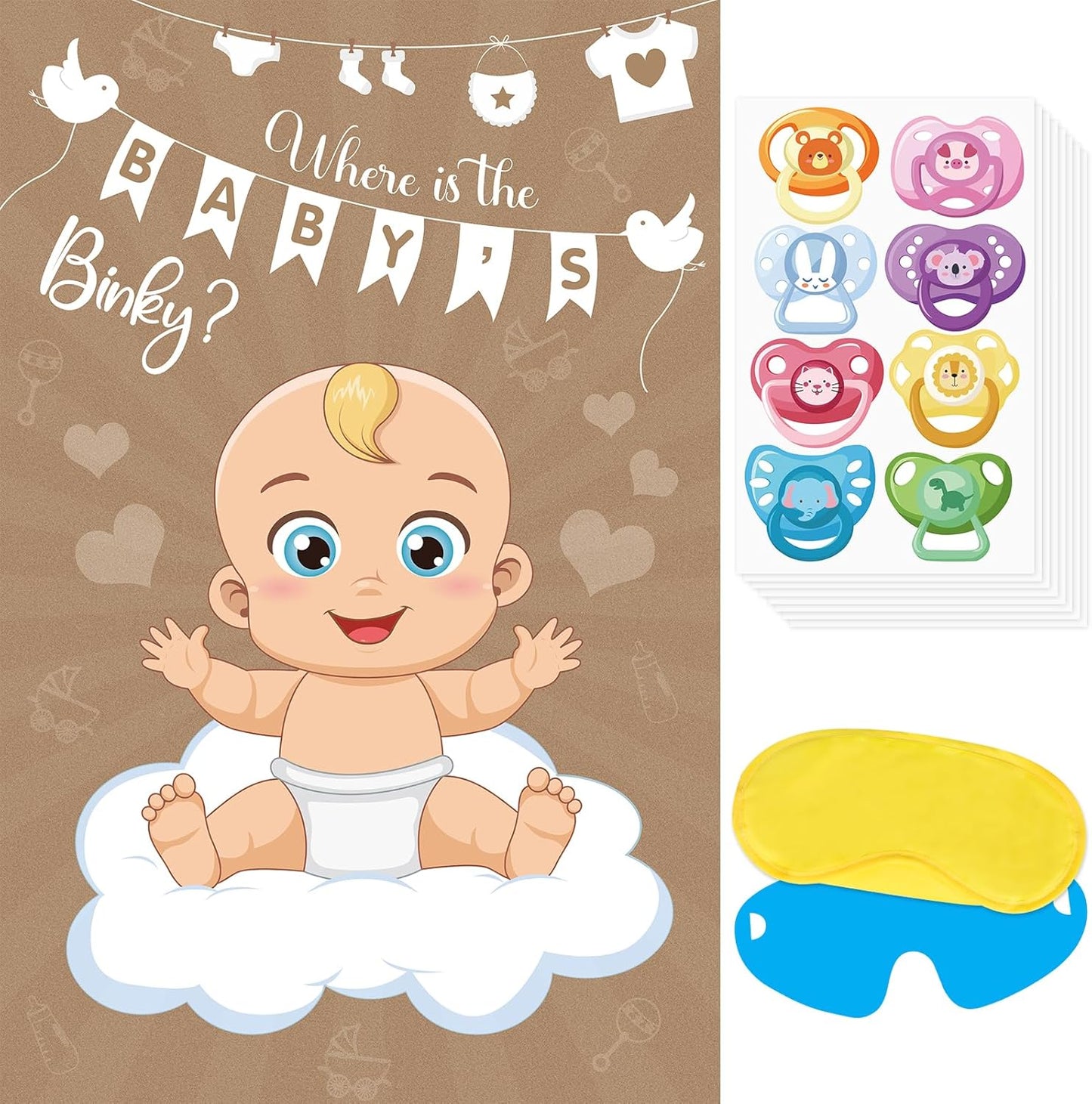Pin The Crown on The Princess Party Games for Girls Princess Birthday Party with 24 Pcs Crowns, Large Princess Poster for Kids Girls Princess Birthday Party Princess Tea Party Decorations
