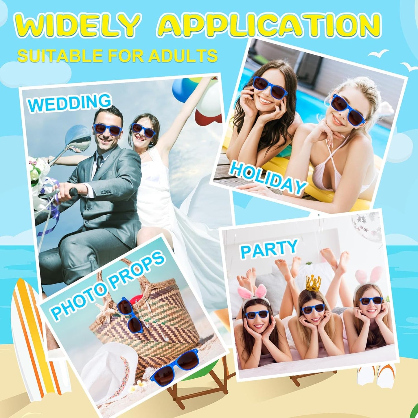 ASTARON Sunglasses Bulk, 6/12/24/48 Pack Sunglasses Party Favors for Summer Beach Pool Birthday Wedding Party Supplies