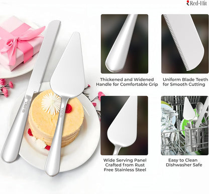 Cake Cutting Set for Wedding Cake Knife and Server Set, Cake Cutter and Pie Spatula, Cake Server and Knife Set of 2