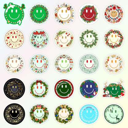 50PCS Smiling Stickers, Cute Water Bottle Stickers for Kids, for Teaching Rewards, Notebooks, Stationery, Luggage, Cartoon PVC Happy Stickers