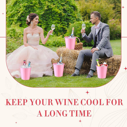 Layhit 24 Pcs Plastic Ice Buckets for Parties 3 Liters Wine Bucket Portable Ice Holder Disposable Wine Cooler for Party Wedding Party Beverages Champagne Soda and Beer (Gold)