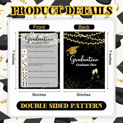 Graduation Games, Black Gold Grad Party Game Cards for Adults, Graduation Guest Bingo Games, Graduation Celebration Party Favors Supplies, 25 Pack (08)