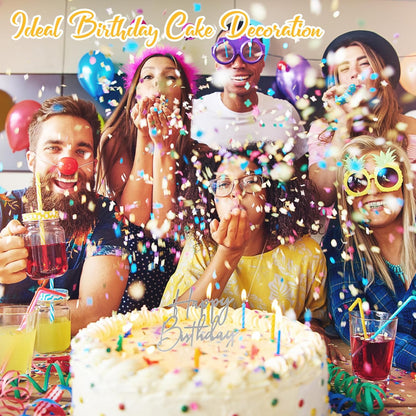 Barydat 24 Pieces Gold Happy Birthday Cake Toppers Mirror Acrylic Cupcake Topper Happy Birthday Sign for Cake Side Cupcake Decorations, 6 Styles