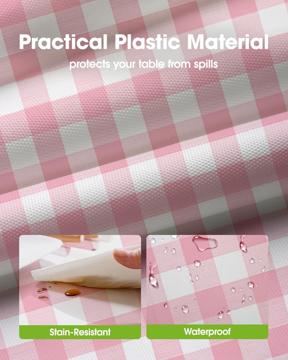 Pureegg Plastic Table Cloth 10 Pack, 54 x 108 Inch Disposable Table Cloths for Party, Picnic and Wedding, Rectangle, White - Colors B