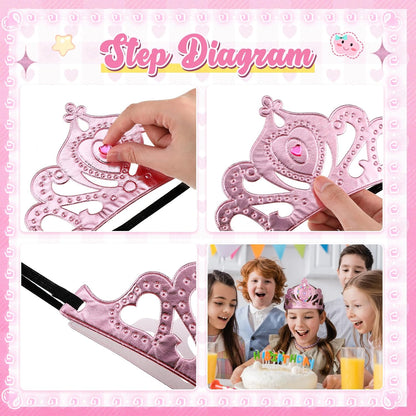Yaomiao 44 Pcs Birthday Foam Crowns for Kids Princess Tiaras King Hat Bulk Diamond Sticker Kits for Crown Party Supplies