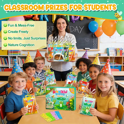 ZMLM 24 Pack Scratch Art Party Favors: Birthday Party Favors for Kids 4-8, Bulk Rainbow Scratch Notebook Paper Pads, Goodie Bags Stuffers Girls Boys Classroom Gifts Crafts Toys