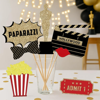 Fully Assembled Wedding Photo Booth Props - Set of 40 - Gold, Pink, Teal, & Silver Selfie Signs - Wedding Party Supplies & Decorations - Cute Designs with Real Glitter - Did We Mention No DIY
