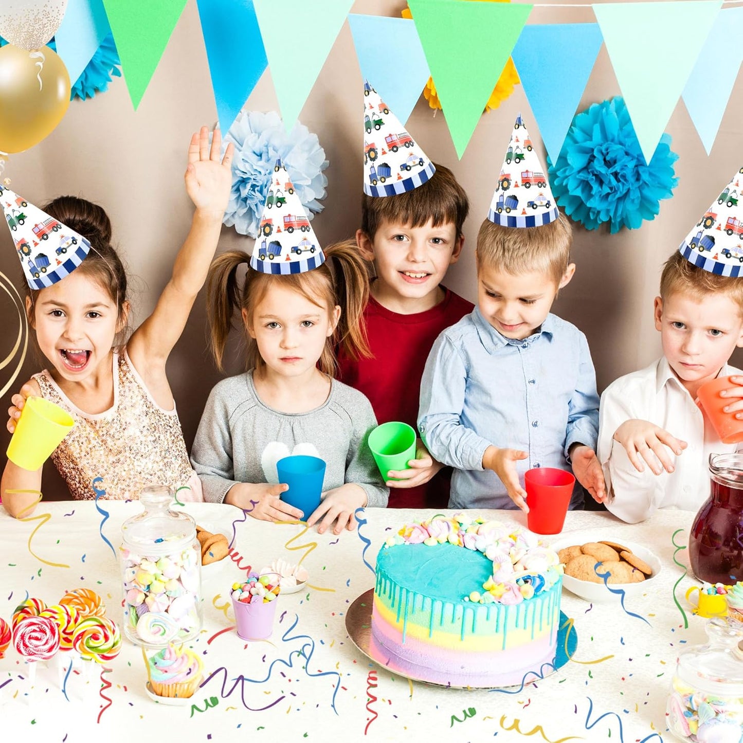 CANREVEL 12 PCS Party Hats for Adults, Party Headwear, Happy Birthday Hats, Birthday Party Decorations for Women Men