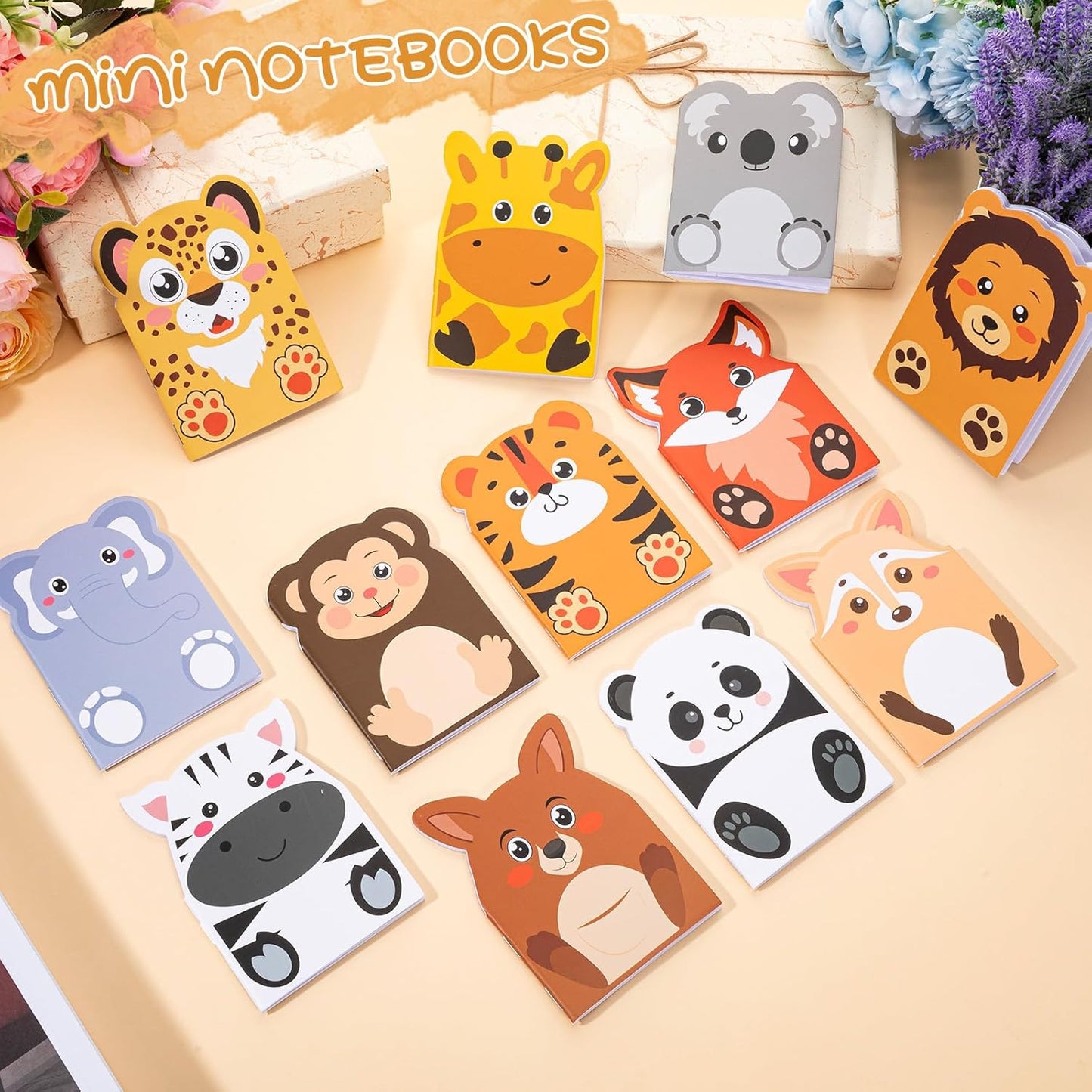 Maxdot 48 Pcs Farm Animals Mini Notebooks Bulk Party Favors Gift Small Cute Pocket Notepads with 20 Sheets, Gifts for Birthday, Back to School Party Classroom Prizes Gift