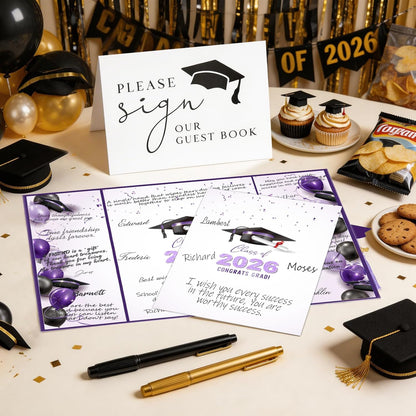 kockuu 2026 Graduation Guest Book Signature Board, Pink Class of 2026 Graduation Sign in Book to Sign Decor for Grad Party High School College Grad Gifts