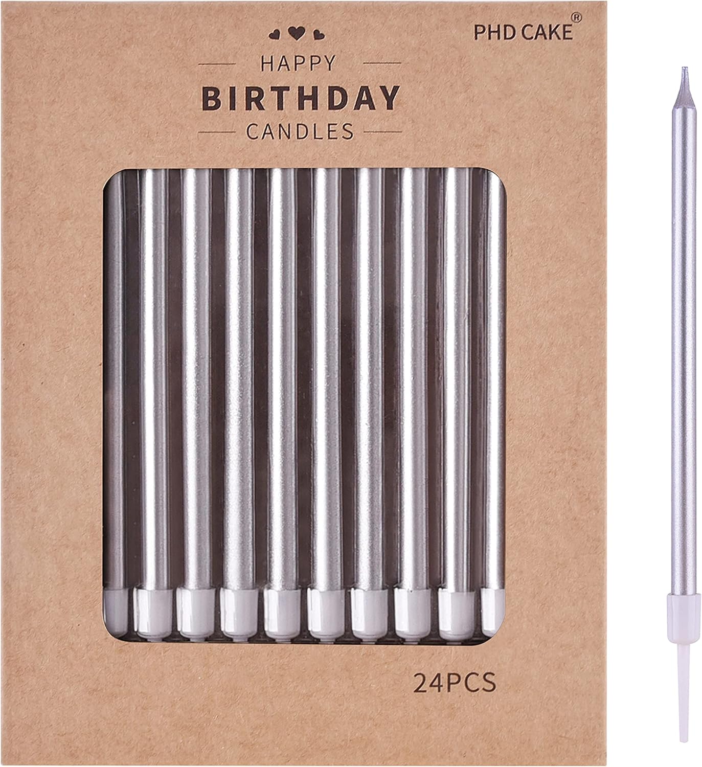 PHD CAKE Champagne Gold Long Thin Metallic Birthday Candles, Cake Candles, Birthday Parties, Wedding Decorations, Party Candles