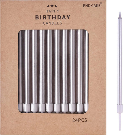 PHD CAKE Champagne Gold Long Thin Metallic Birthday Candles, Cake Candles, Birthday Parties, Wedding Decorations, Party Candles