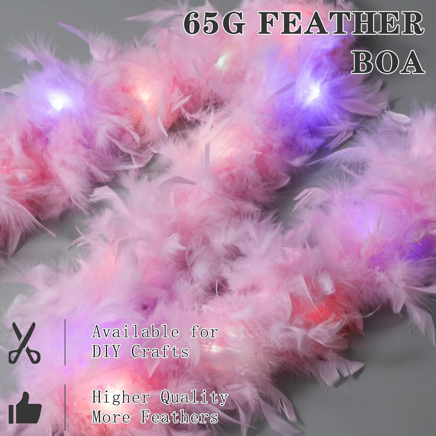SOGUGOM Red 35g Feather Boas - 2 Yards Boa Feathers for Party, Wedding, Centerpieces, Concert, Costume and Christmas Tree(Red)