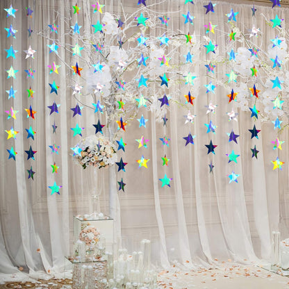 Patelai Glitter Star Garland Banner 2026 Graduation Decor 130 Feet Star Hanging Banner Twinkle Backdrop for Party Birthday Classroom Wedding Supplies(Gold)