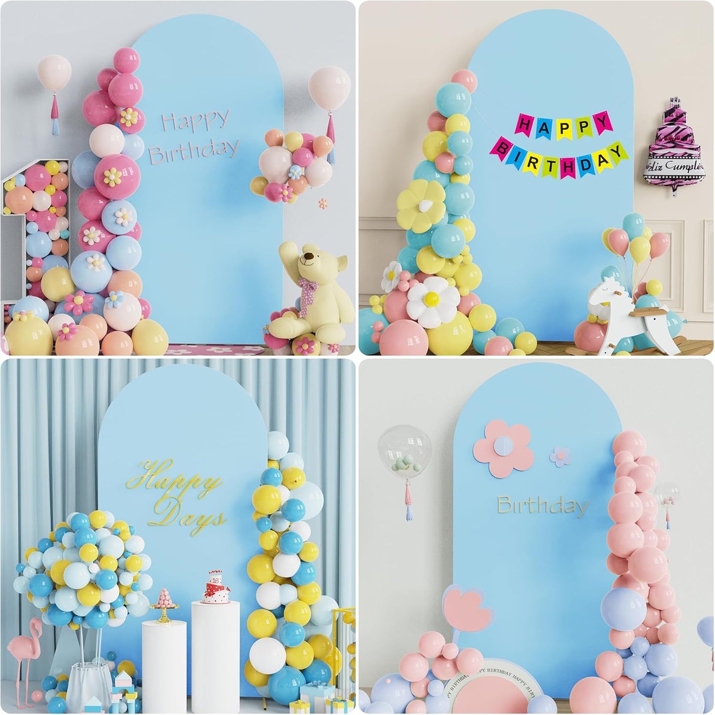 Wokceer 7.2 FT Wedding Arch Backdrop Stand and White Arch Cover, Metal Arch Stand with Arch Stand Cover for Birthday Party Wedding Ceremony Bridal Baby Shower Event Decor