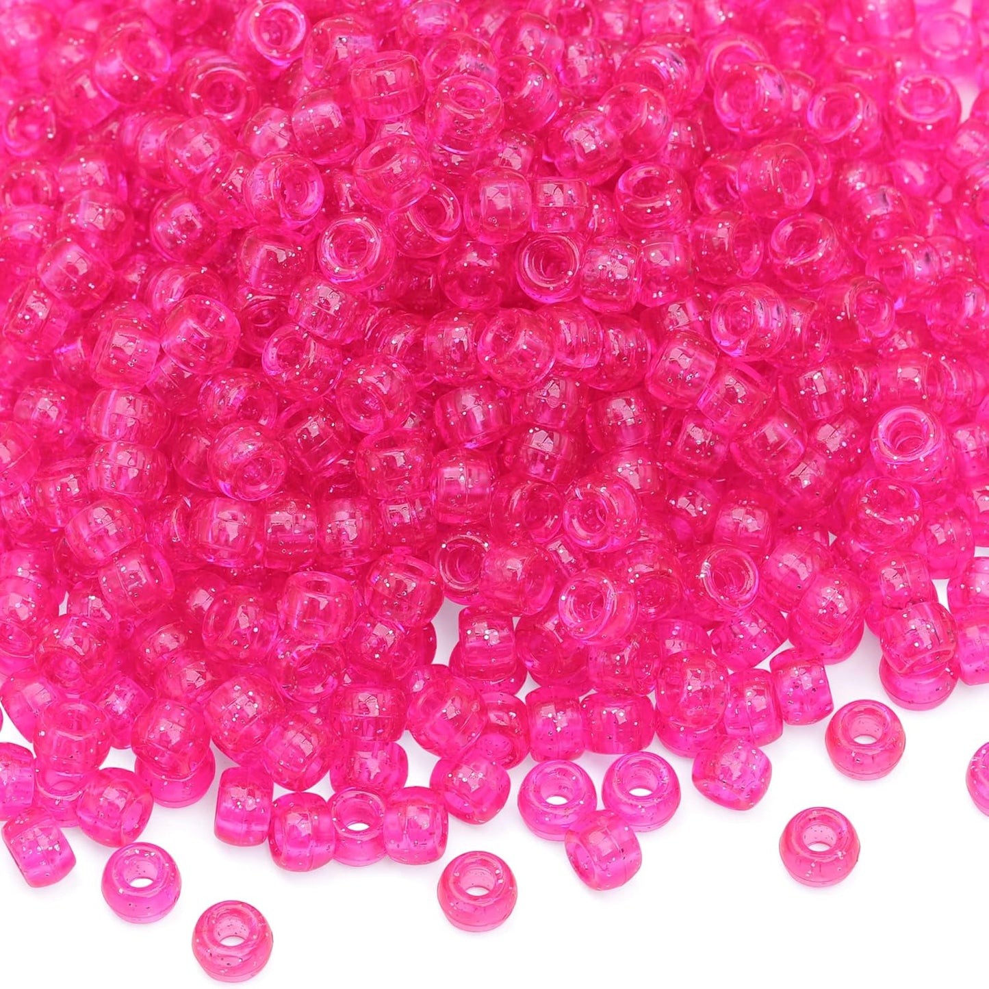 1000Pcs Glow in The Dark Pony Beads 9mm Plastic Kandi Beads Bulk for Friendship Bracelet Necklace Craft Jewelry Making Beads for Hair Braids 9 Color