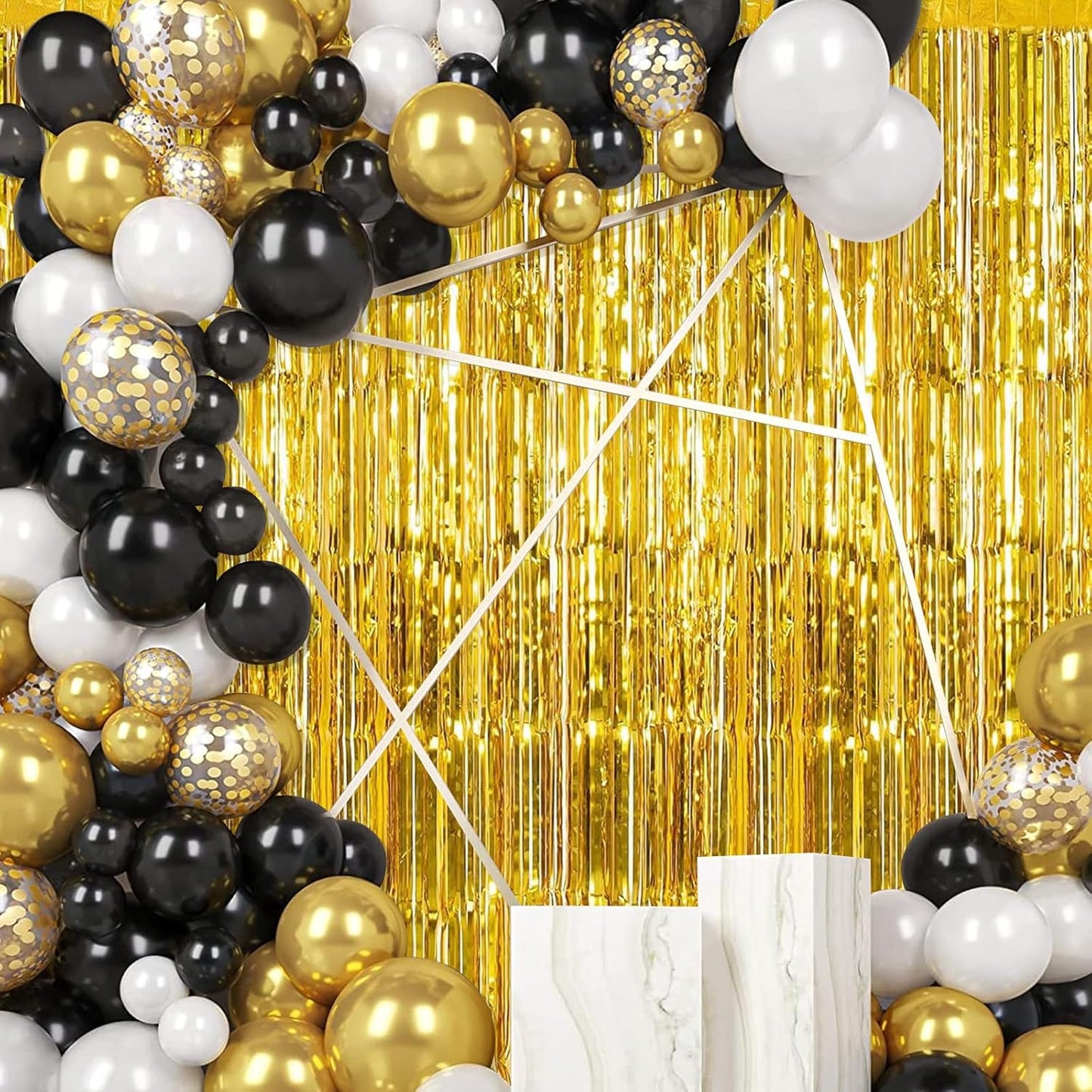 Silver Fringe Curtain Party Streamers, 12 Pack 3.3ft x 8.2ft Foil Curtain Backdrop Tinsel Foil Fringe Curtains Photo Booth Backdrop Streamer for Birthday, Wedding, Baby Shower, Disco Party