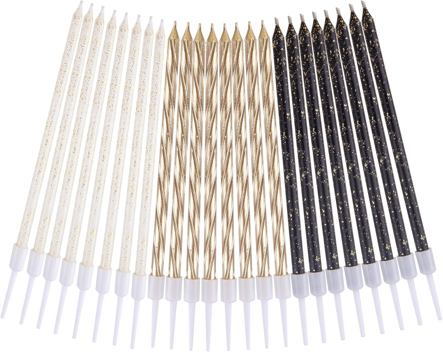 PHD CAKE Gold, Black, White Long Thin Birthday Candles, Cake Candles, Birthday Parties, Wedding Decorations, Party Candles