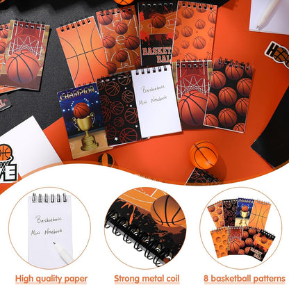 Faccito 32 Pcs Mini Notepads Sports Basketball Baseball Football Soccer Party Supplies Goodie Bag Stuffers Notepads Spiral Mini Notebooks for Reward(Baseball)