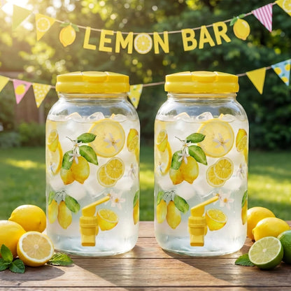 Havawish 2 Pcs 1 Gallon Plastic Beverage Dispenser with Spigot Clear Summer Kitchen Fridge Drink Dispenser for Parties Lemonade Juice Tea Beer Cold Water (Red,Cylinder)