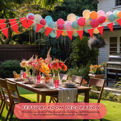 Hahafelt 100 Feet Pennant Banners Flags 75 Solid String Triangle Flags for Grand Opening, Carnival Theme Birthday Party Decoration Outdoor Events Classroom Decoration(Pink)