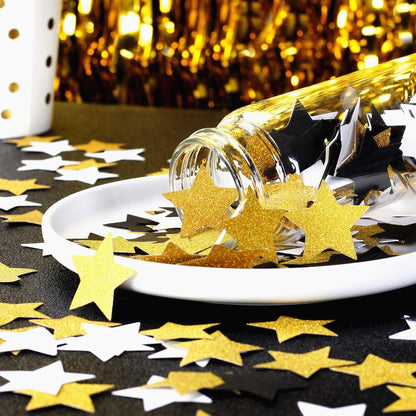 300pcs Navy Blue White Silver Confetti,Glitter Paper decor Twinkle Little Star Table Confetti,Birthday Graduation 2024 Fathers Day Wedding Baby Shower Party Decorations Circle Dots Lasting Surprise