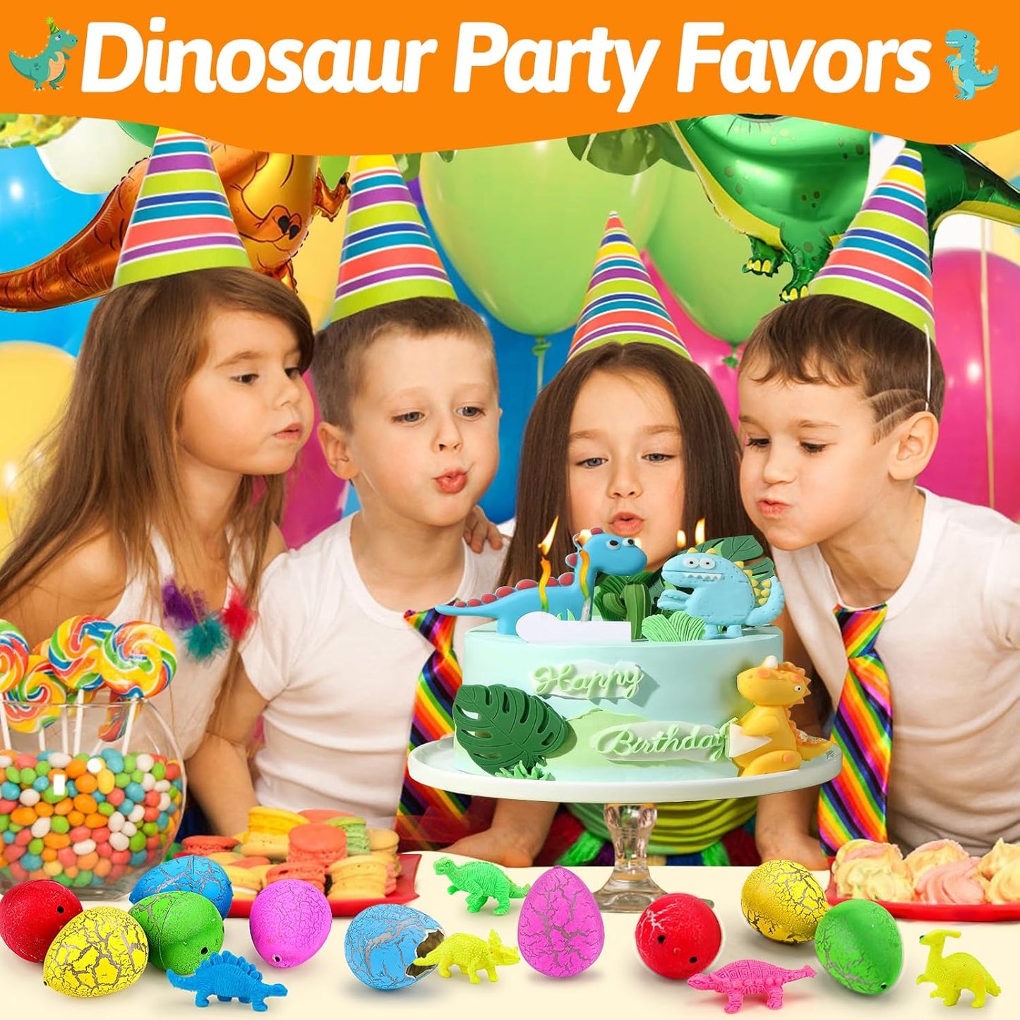60PCS Small Hatching Dinosaur Eggs for Dinosaur Birthday Party Favors Summer Goodie Treat Bag Stuffers Classroom Carnival Prizes Bulk Pinata Fillers Novelty Grow in Water Dino Eggs with Toys Inside