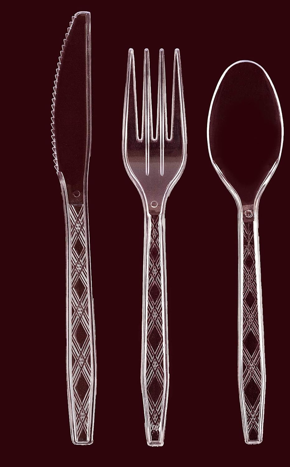 Party Bargains Disposable Cutlery set, SAPPHIRE Design, Clear Color, 360 Pieces: 180 Forks, 120 Spoons, 60 Knives