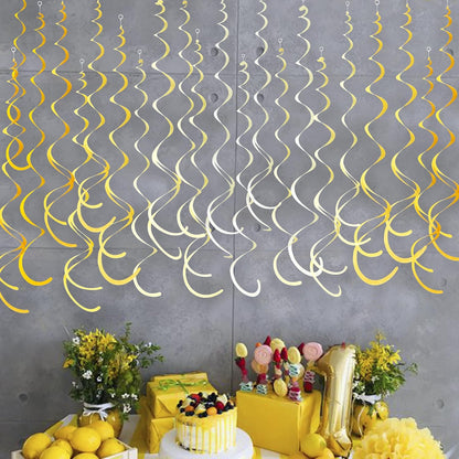 36 Pcs Blue Hanging Swirl Decorations Ombre Royal Blue White Felt Swirl Streamer Spiral Ceiling Garland for Birthday Wedding Baby Shower Graduation Under The Sea Nautical Ahoy Achor Party Supplies