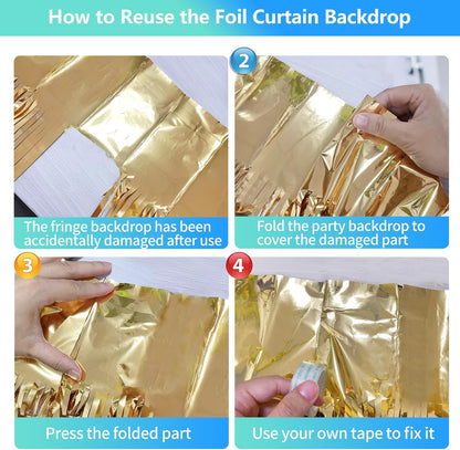 2 Pack Foil Curtain Backdrop Curtains Silver Tinsel Door Streamers Birthday Party Decorations Photo Booth Props for Disco Party Graduation Wedding Baby Shower Bachelorette Christmas Gender Reveal