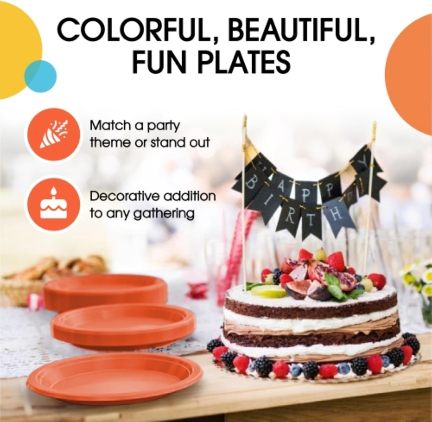 Exquisite Party Solids Red Plastic Plates For Party Supplies 10" Red Disposable Plates Heavy Duty 50 Pcs Plastic Dinnerware Sets Heavy Duty 350 GSM Disposable Dinnerware Set