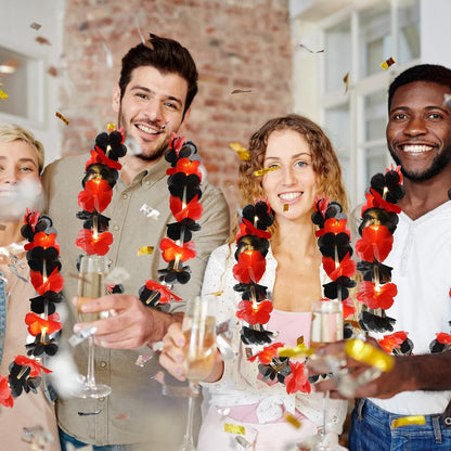 Sherr 24 Pcs LED Leis Light Up Purple and Gold Hawaiian Flower Necklaces, Graduation 2026 Party Supplies, Class of 2026 Leis for Beach Wedding Luau Glow Party Favors