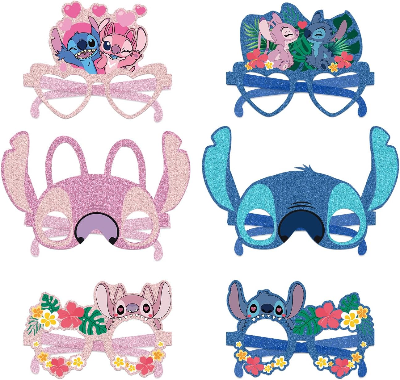 12Pcs Stitch Party Set, Party Decorative Glasses, Cosplay Decorative Glasses, Suitable for Witch Stitch Group Birthday Parties, Children's Birthday Party Gifts