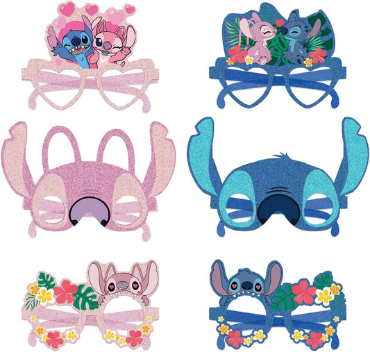12Pcs Stitch Party Set, Party Decorative Glasses, Cosplay Decorative Glasses, Suitable for Witch Stitch Group Birthday Parties, Children's Birthday Party Gifts
